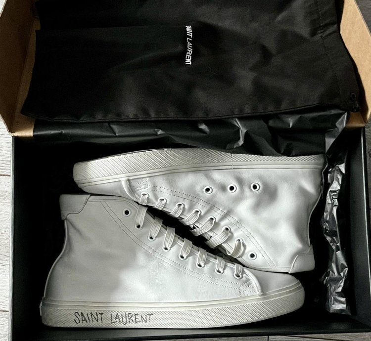 Saint Laurent Malibu White Leather Sneakers Size 41