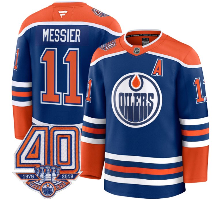 Mens Mark Messier Jersey 11 Edmonton Oilers 40th Anniversary Stitched Home