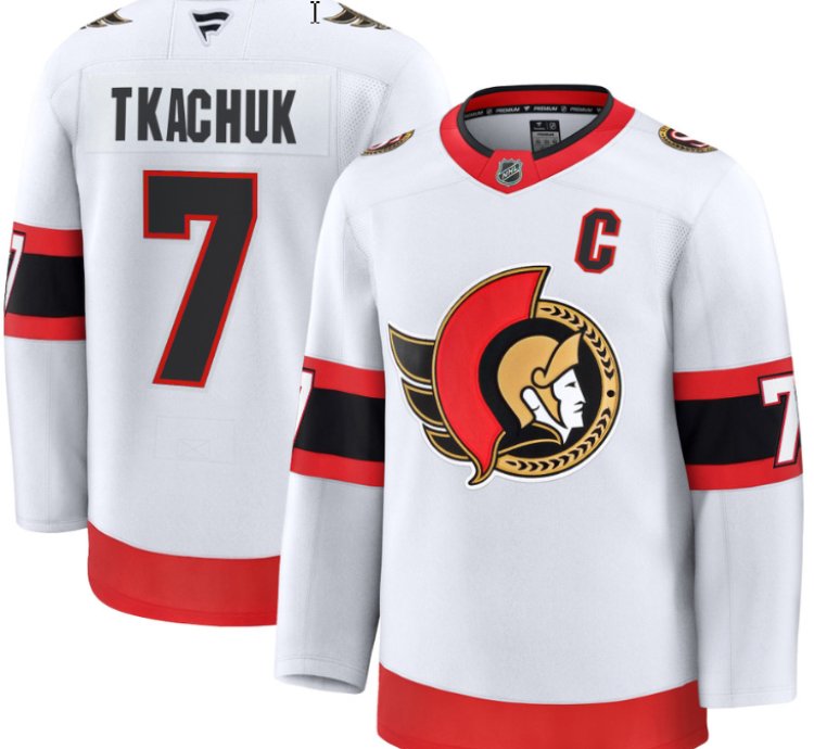 Mens Brady Tkachuk Jersey 7 Ottawa Senators 2025 Premium Away All Stitched
