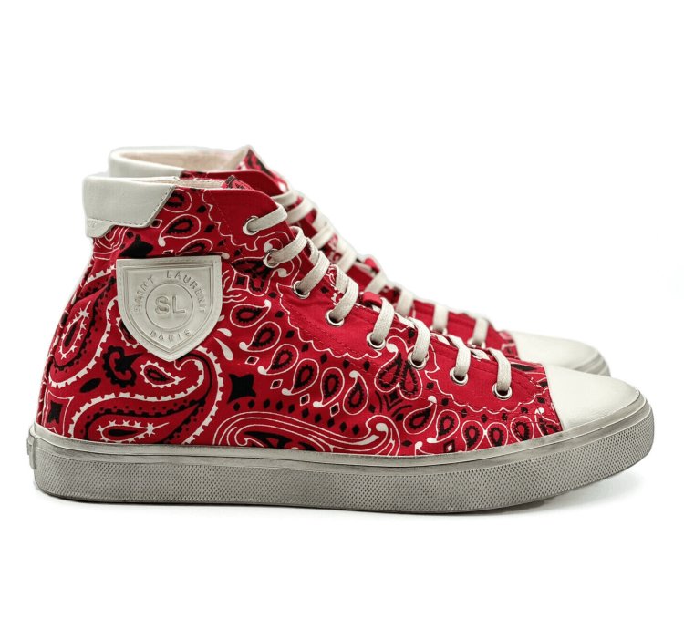 Saint Laurent Paris Bedford Hi Tops Bandana Size 42 5