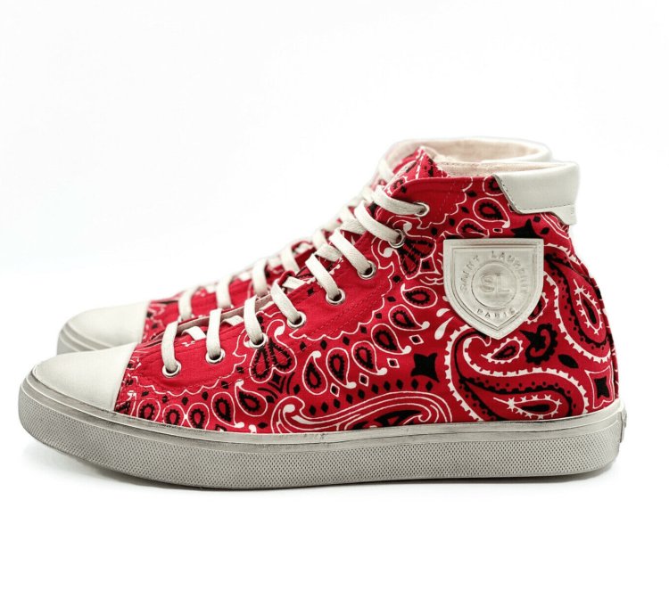 Saint Laurent Paris Bedford Hi Tops Bandana Size 42 5