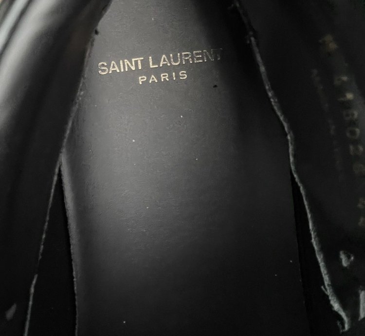 Saint Laurent Paris Patent Leather Black High Top Sneakers