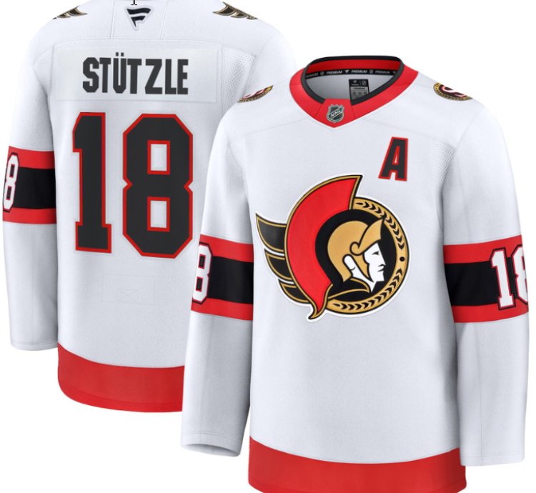 Mens Tim Stutzle Jersey 18 Ottawa Senators 2025 Premium Away All Stitched