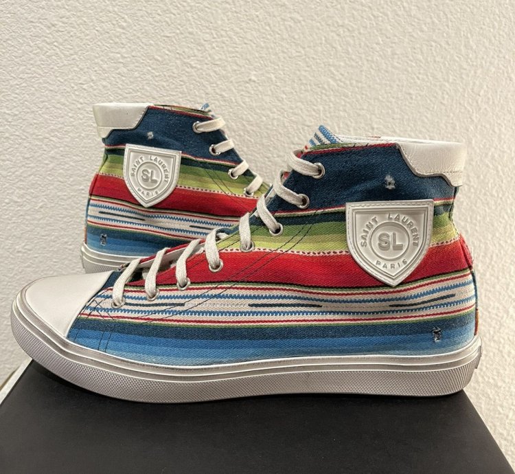 Saint Laurent Paris Ysl Multicolor High Top Sneakers Shoes
