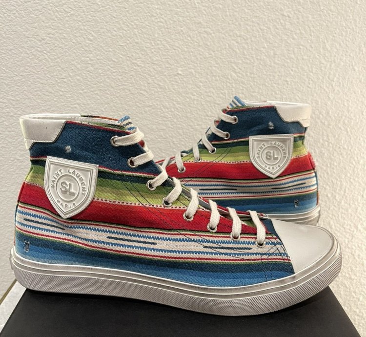 Saint Laurent Paris Ysl Multicolor High Top Sneakers Shoes