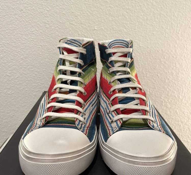 Saint Laurent Paris Ysl Multicolor High Top Sneakers Shoes