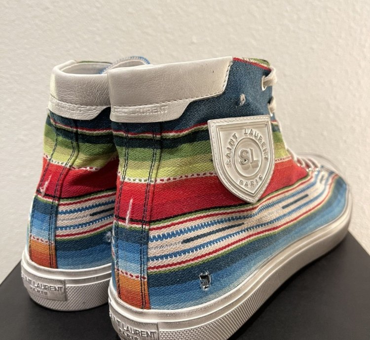 Saint Laurent Paris Ysl Multicolor High Top Sneakers Shoes