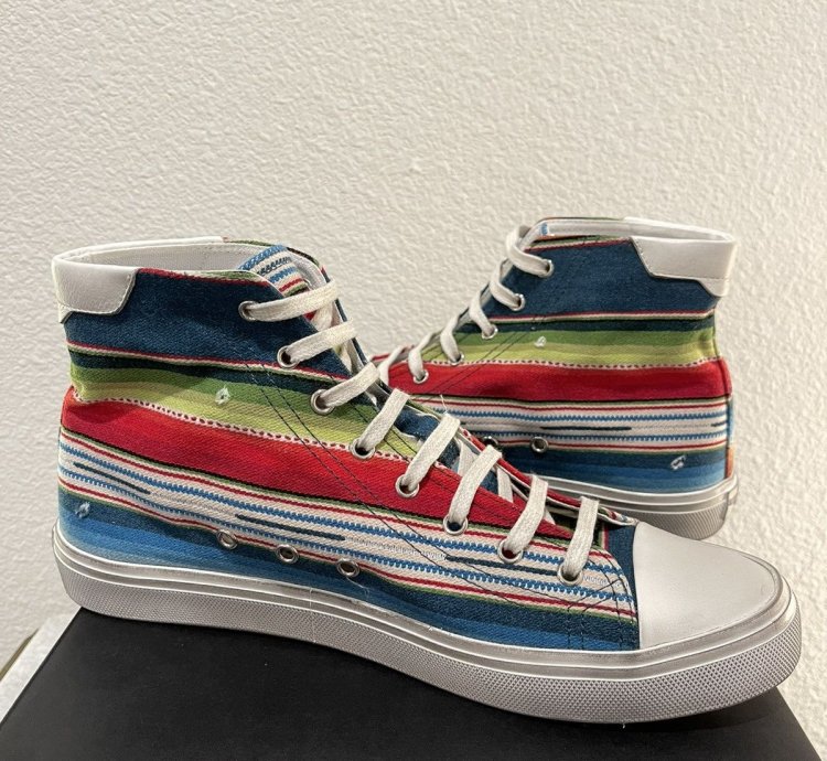 Saint Laurent Paris Ysl Multicolor High Top Sneakers Shoes
