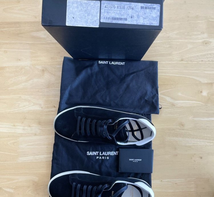 Saint Laurent Sl 06 Black Suede Sneakers