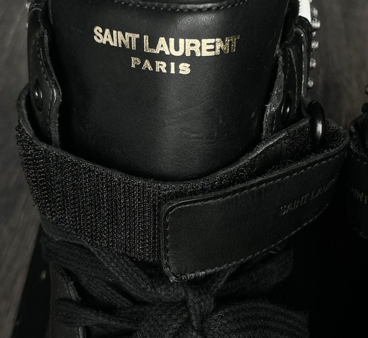 Saint Laurent Sl 14h Black Studded Strap By Hedi Slimane