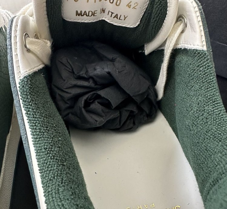 Saint Laurent Sl 61 Leather Low Top Sneakers White Green