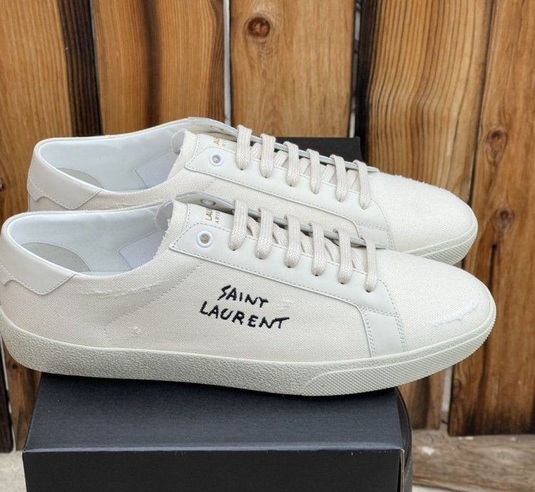 Saint Laurent Sl06 Court Canvas Signature Sneaker