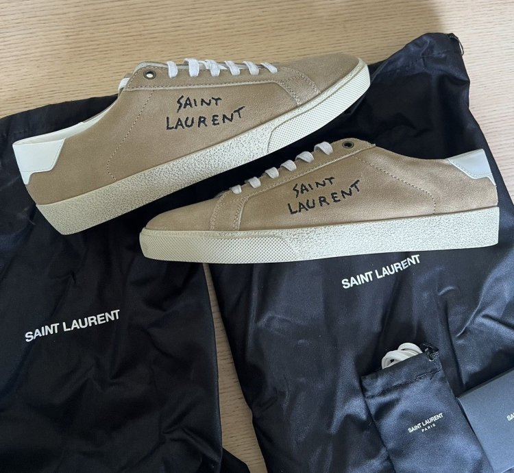Saint Laurent Sl06 Suede Soho Desert Tan Nib Sz 42