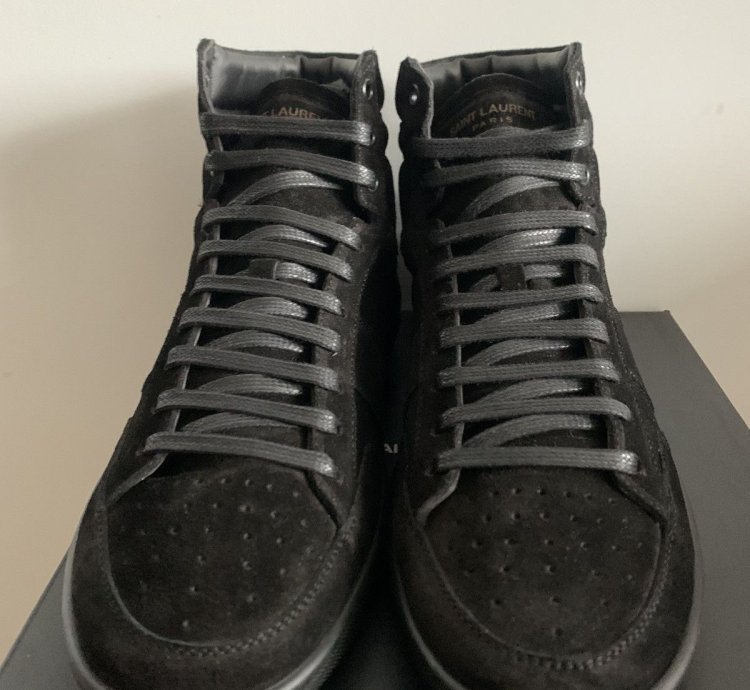 Saint Laurent Sl10 High-top Black Suede Sneaker