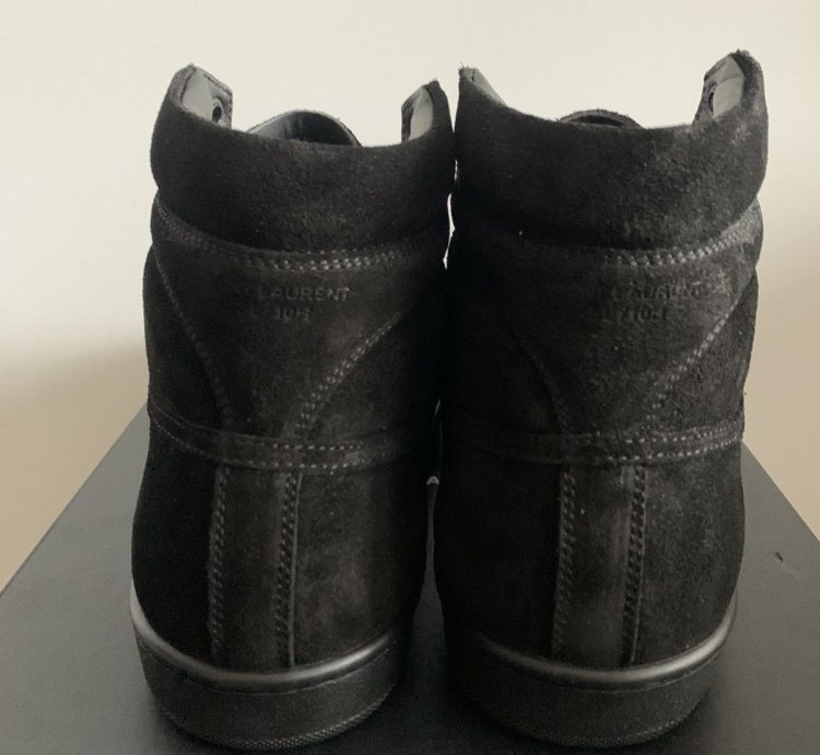 Saint Laurent Sl10 High-top Black Suede Sneaker