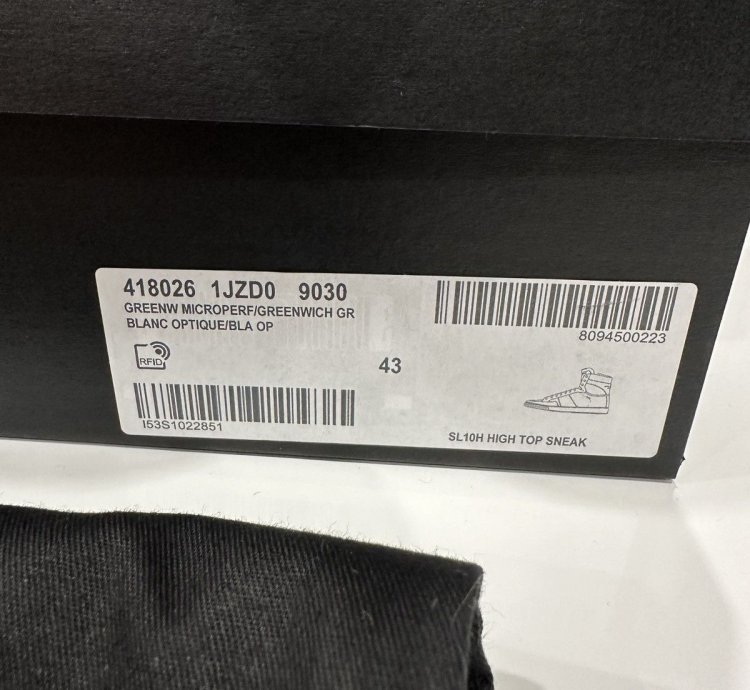 Saint Laurent Sl10h White Sneakers Sz 43