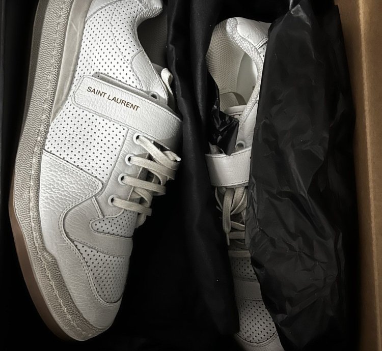 Saint Laurent Sl24 Worn-effect Sneakers