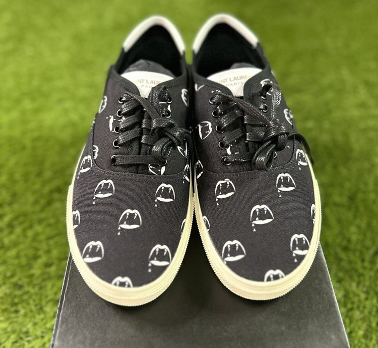 Saint Laurent Ss14 Bloodluster Shoes Sz 11 Blk Aop New Box