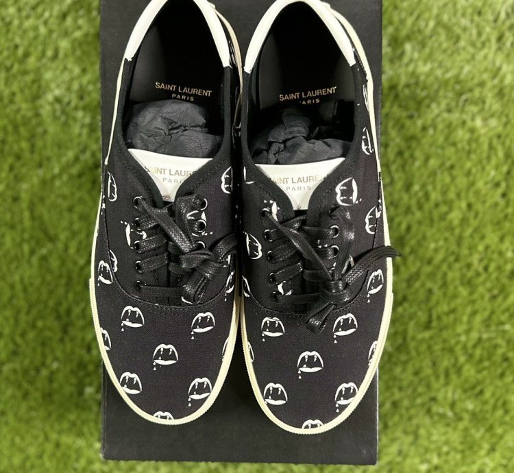 Saint Laurent Ss14 Bloodluster Shoes Sz 11 Blk Aop New Box