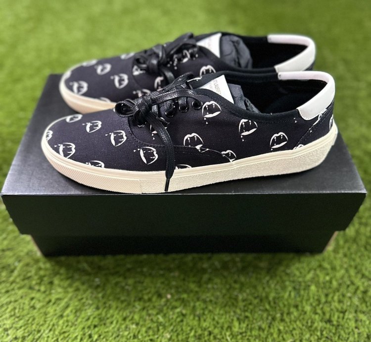 Saint Laurent Ss14 Bloodluster Shoes Sz 11 Blk Aop New Box