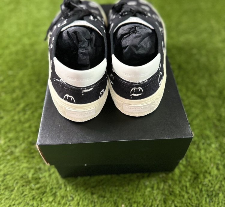 Saint Laurent Ss14 Bloodluster Shoes Sz 11 Blk Aop New Box