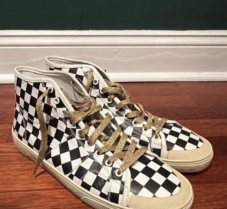 Saint Laurent Ss16 Checkered Sneakers Sz 12 brand New