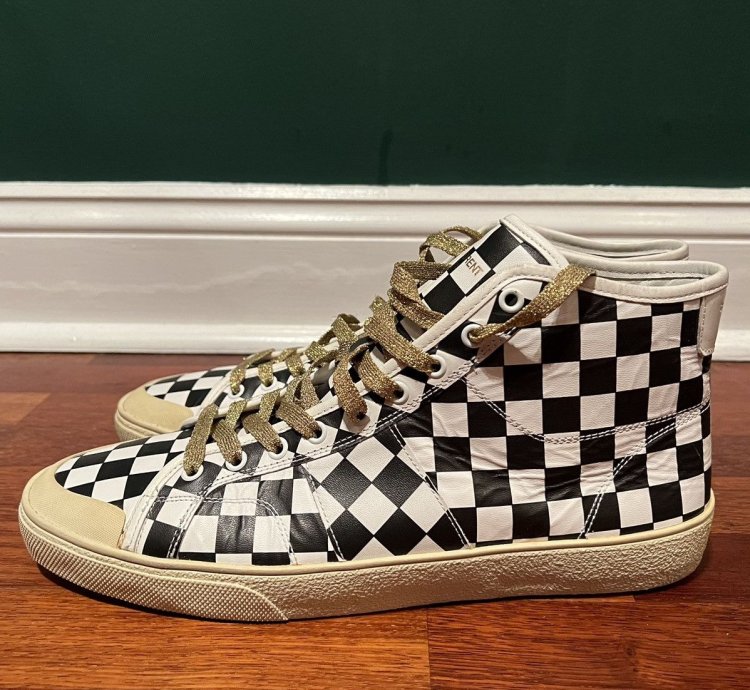 Saint Laurent Ss16 Checkered Sneakers Sz 12 brand New