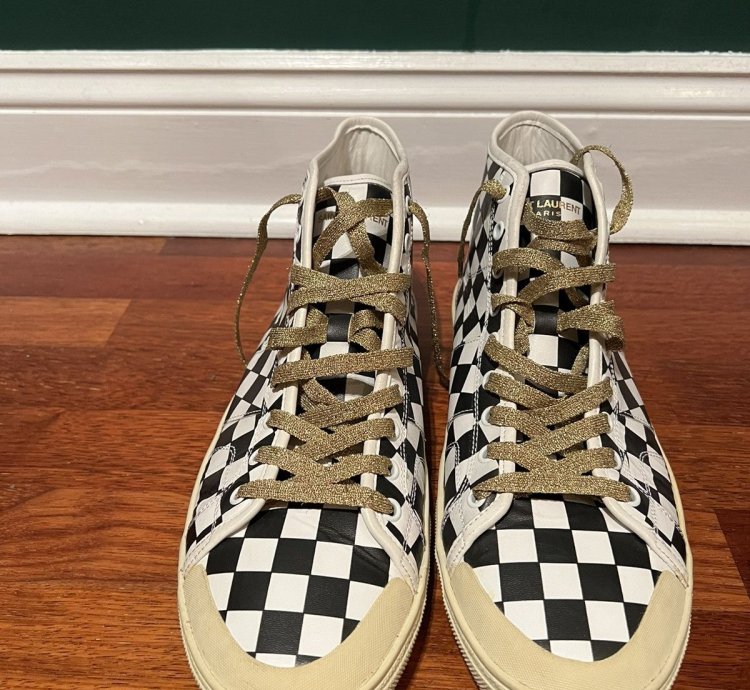 Saint Laurent Ss16 Checkered Sneakers Sz 12 brand New