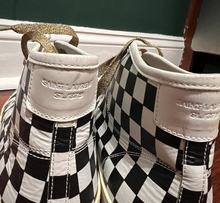 Saint Laurent Ss16 Checkered Sneakers Sz 12 brand New