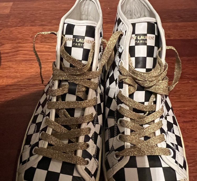 Saint Laurent Ss16 Checkered Sneakers Sz 12 brand New