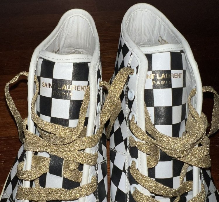 Saint Laurent Ss16 Checkered Sneakers Sz 12 brand New