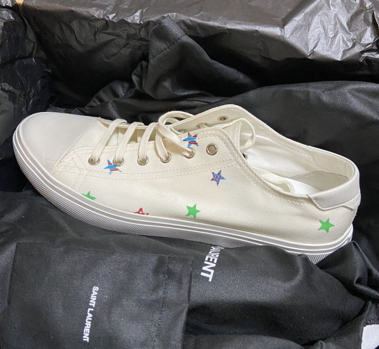 Saint Laurent Star Low Top Canvas Sneaker New 43