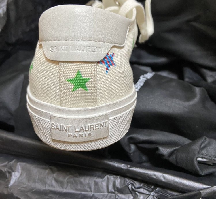 Saint Laurent Star Low Top Canvas Sneaker New 43