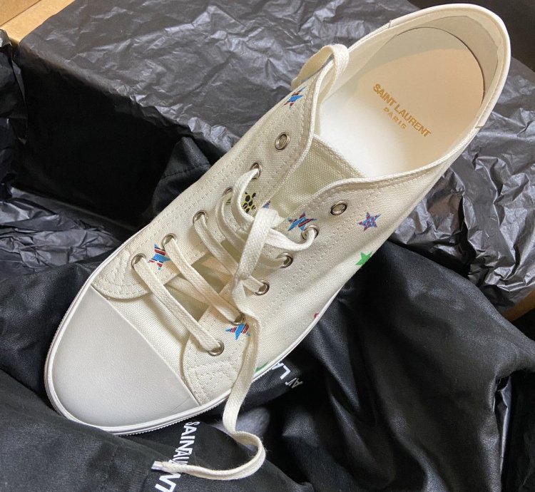 Saint Laurent Star Low Top Canvas Sneaker New 43