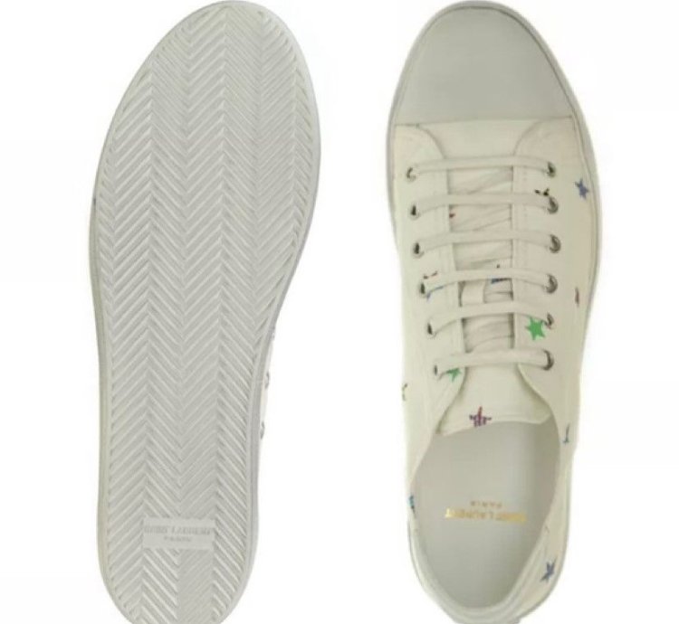 Saint Laurent Star Low Top Canvas Sneaker New 43
