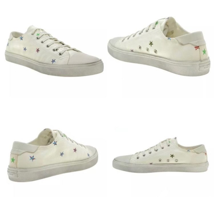 Saint Laurent Star Low Top Canvas Sneaker New 43