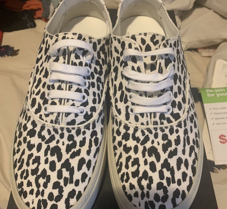 Saint Laurent Venice Babycat Print Leopard Sz 9