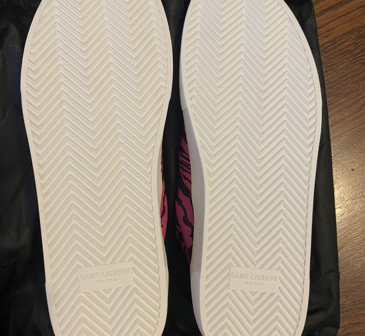 Saint Laurent Venice Low Leather Zebra Fushia Nero Size 44