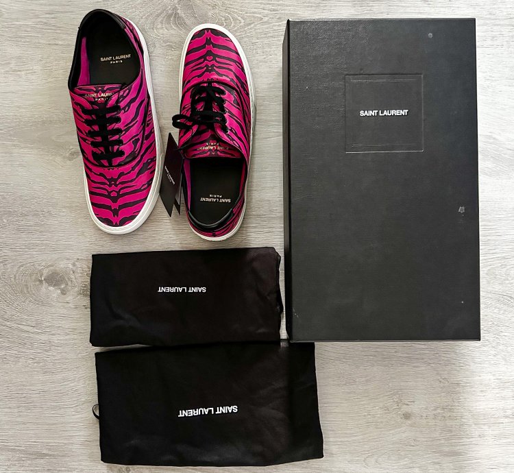 Saint Laurent Venice Low Leather Zebra Sneaker