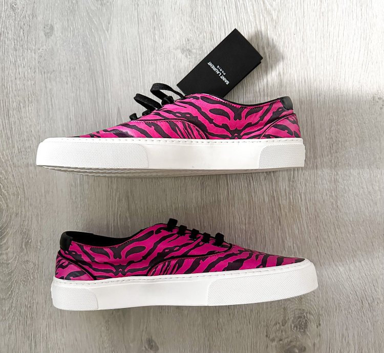 Saint Laurent Venice Low Leather Zebra Sneaker