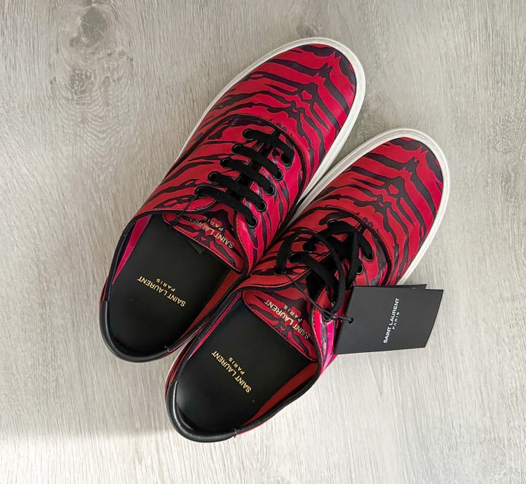 Saint Laurent Venice Low Leather Zebra Sneaker