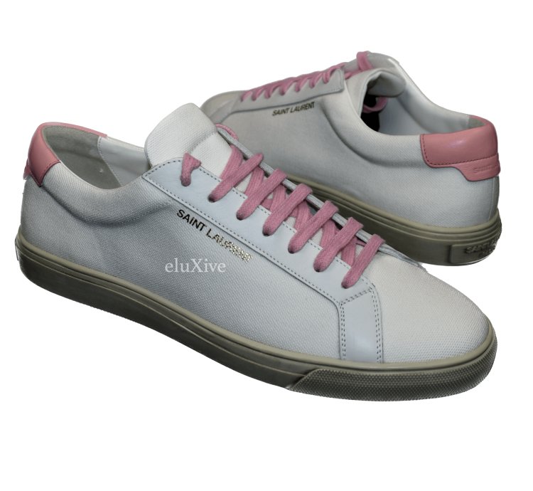 Saint Laurent White Canvas Andy Low Top Sneakers