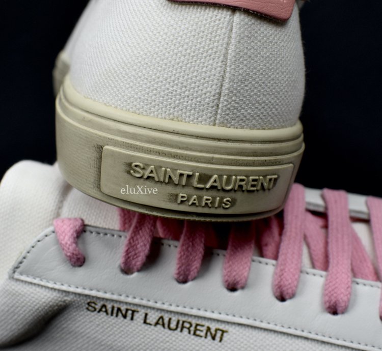 Saint Laurent White Canvas Andy Low Top Sneakers