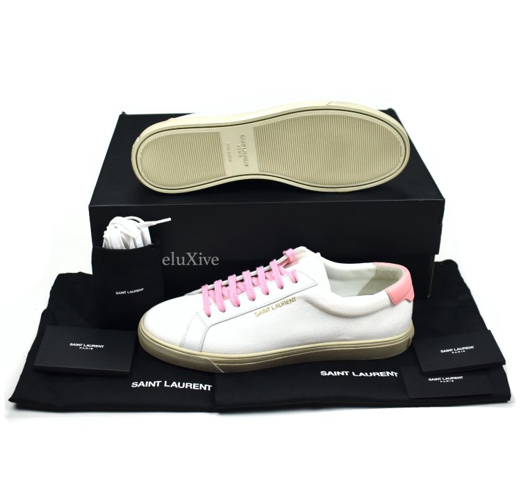 Saint Laurent White Canvas Andy Low Top Sneakers