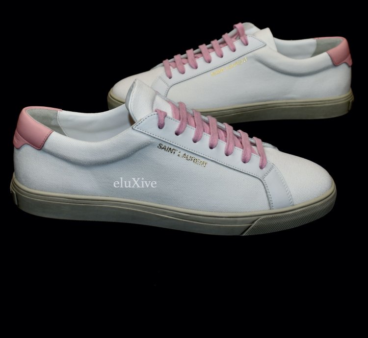 Saint Laurent White Canvas Andy Low Top Sneakers