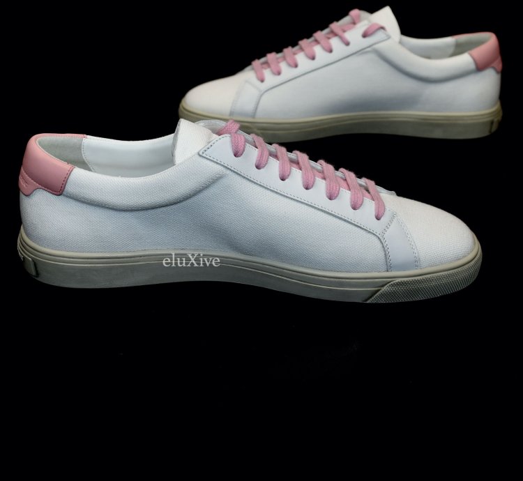 Saint Laurent White Canvas Andy Low Top Sneakers