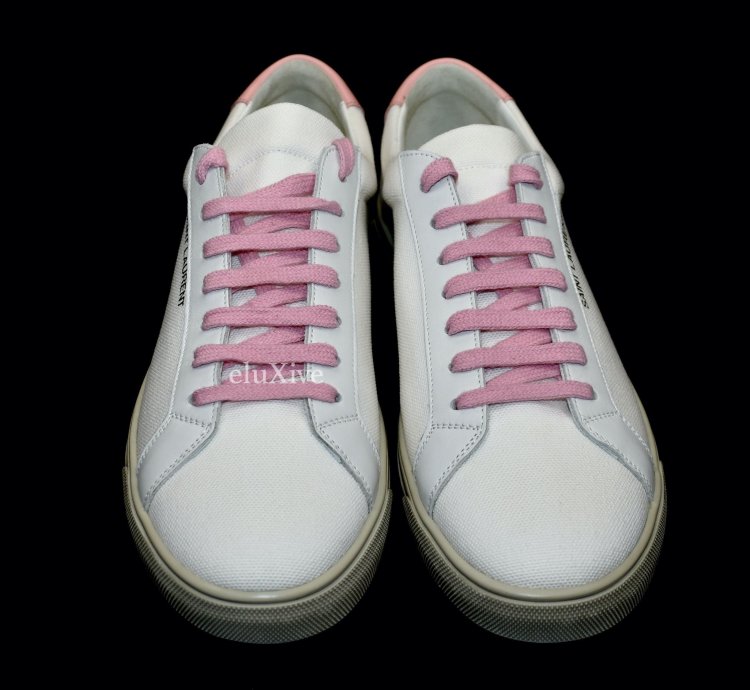 Saint Laurent White Canvas Andy Low Top Sneakers