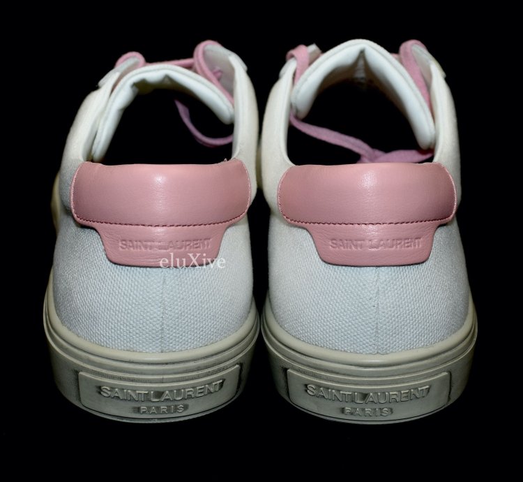 Saint Laurent White Canvas Andy Low Top Sneakers