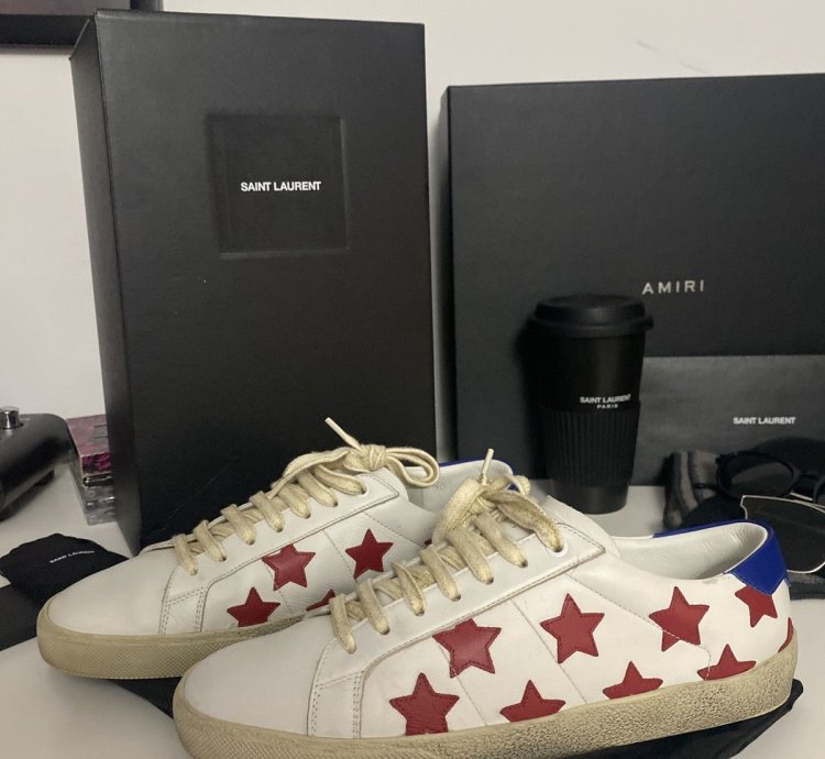 Star Print Leather Sneaker