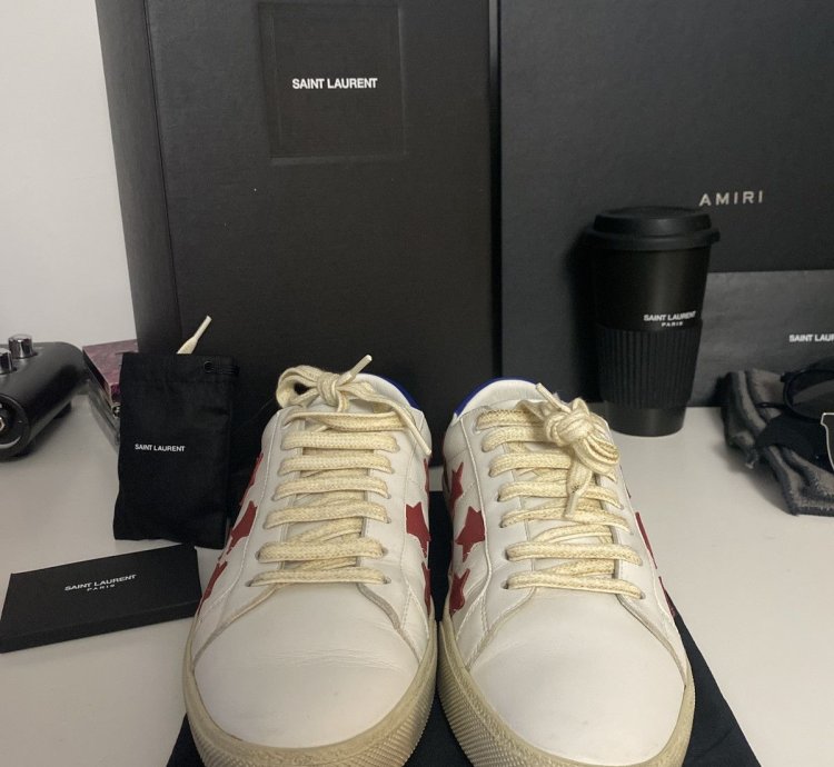 Star Print Leather Sneaker